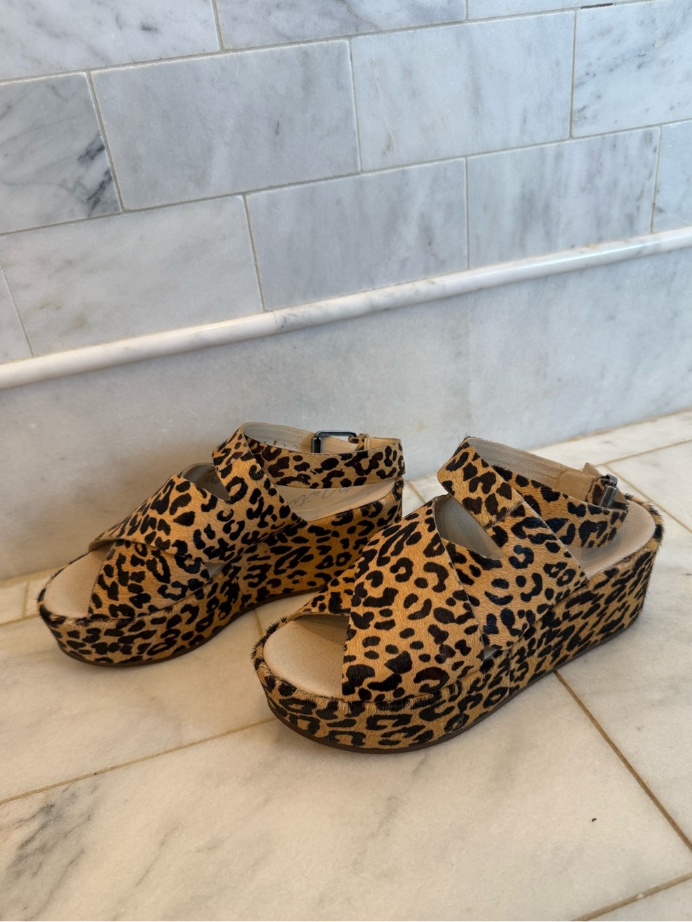 Pony hair wedges, Matisse, leopard print